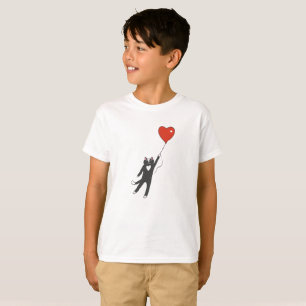 Katze, die an einen Ballon gebunden ist - Farbe au T-Shirt