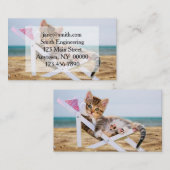 Katze, die auf einem Liegestuhl ruht Visitenkarte (Vorne/Hinten)