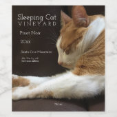 Katze, die auf einem Sofa schläft Weinetikett (Einzelnes Label)