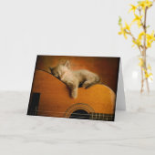Katze, die auf Gitarre schläft Karte (Gelbe Blume)