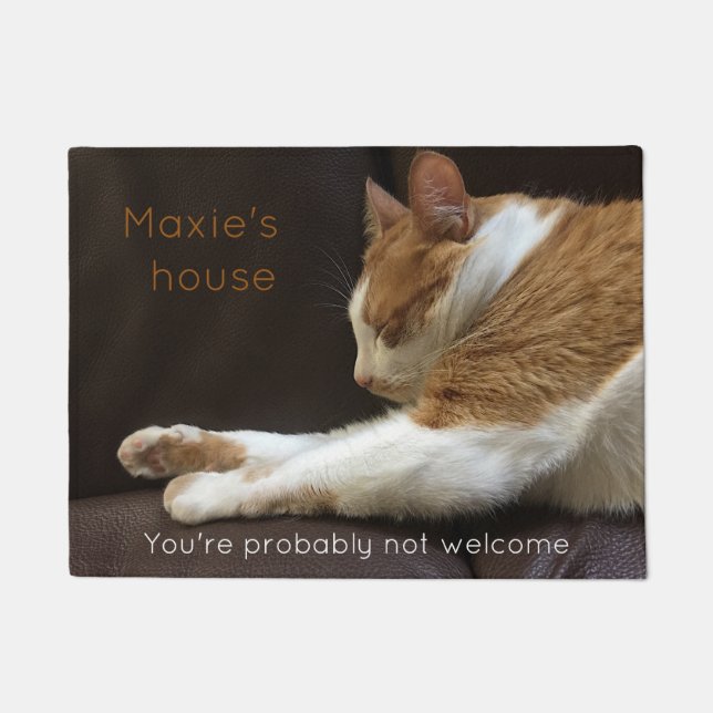 Katze, die auf Sofa schläft Fußmatte (Vorderseite)