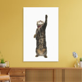 Katze, die auf zwei Beinen stehend ist Leinwanddruck (Insitu (Wohnzimmer))