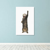 Katze, die auf zwei Beinen stehend ist Leinwanddruck (Insitu (Holzboden))