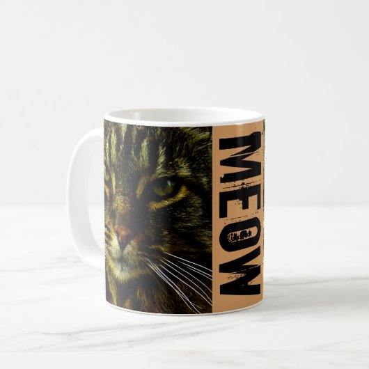 Katze, die Augen-FotoMeow Hypnotizing ist Kaffeetasse (Vorderseite Links)