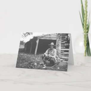 Katze, die aus einer Kaffedose heraus isst Karte