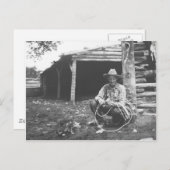 Katze, die aus einer Kaffedose heraus isst Postkarte (Vorne/Hinten)