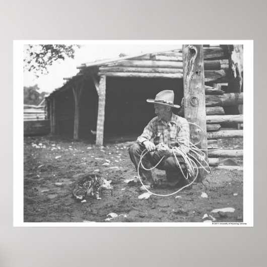 Katze, die aus einer Kaffeemaschine isst. Poster (Vorne)