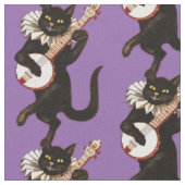 Katze, die Banjo Thunder_Cove spielt Stoff (Nahaufnahme)