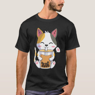 Katze, die Boba-Bubble-Tee trinkt, Liebhaber T-Shirt