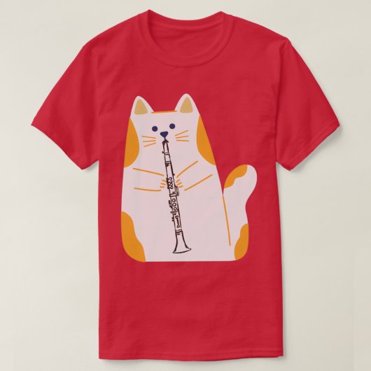 Katze, die CLARINET spielt T-Shirt (Design vorne)