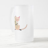 Katze, die den Euphonium spielt Mattglas Bierglas (Vorderseite Links)