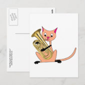Katze, die den Euphonium spielt Postkarte (Vorne/Hinten)