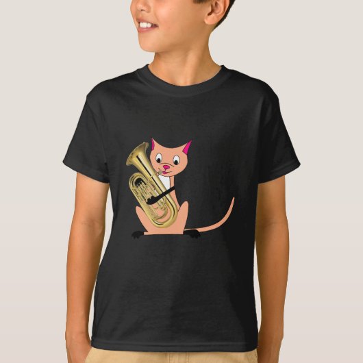 Katze, die den Euphonium spielt T-Shirt (Vorderseite)