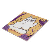 Katze, die den Finger gibt Fliese (Seite)