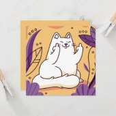 Katze, die den Finger gibt Karte (Vorderseite/Rückseite Beispiel)