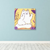 Katze, die den Finger gibt Leinwanddruck (Insitu (Holzboden))