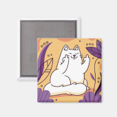 Katze, die den Finger gibt Magnet (Vorderseite/Rückseite)