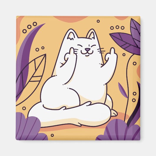 Katze, die den Finger gibt Magnet (Vorne)