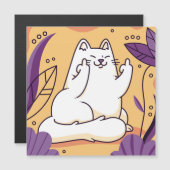 Katze, die den Finger gibt Magnetkarte (Vorne/Hinten)