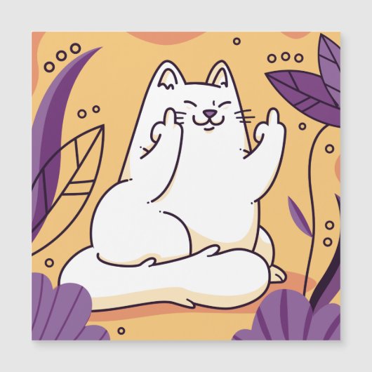 Katze, die den Finger gibt Magnetkarte (Vorderseite)