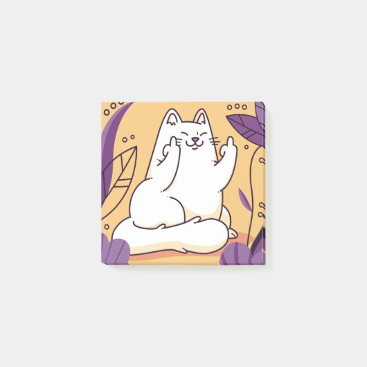 Katze, die den Finger gibt Post-it Klebezettel (Vorderseite)