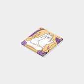 Katze, die den Finger gibt Post-it Klebezettel (angewinkelt)