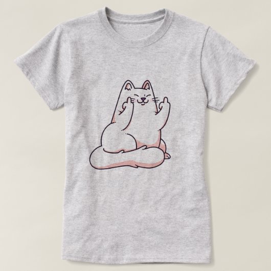 Katze, die den Finger gibt T-Shirt (Design vorne)