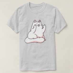 Katze, die den Finger gibt T-Shirt