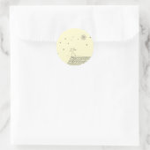 Katze, die den Mond anstarrt Runder Aufkleber (Tasche)