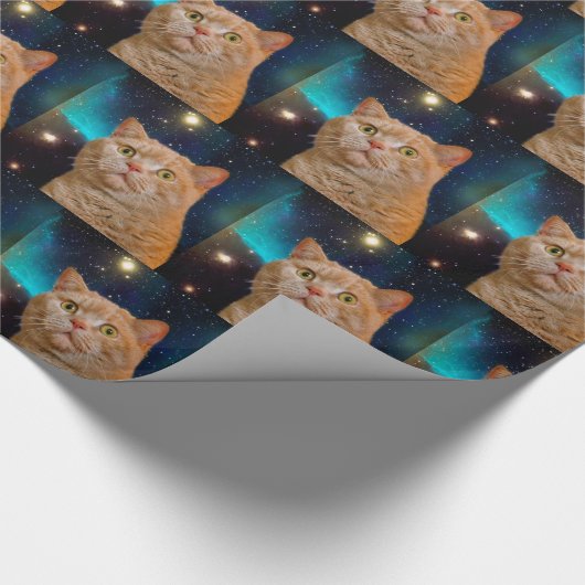 Katze, die den Raum aufpasst Geschenkpapier (Ecke)