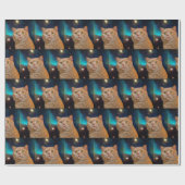 Katze, die den Raum aufpasst Geschenkpapier (Flach)