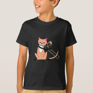 Katze, die den Trombone spielt T-Shirt