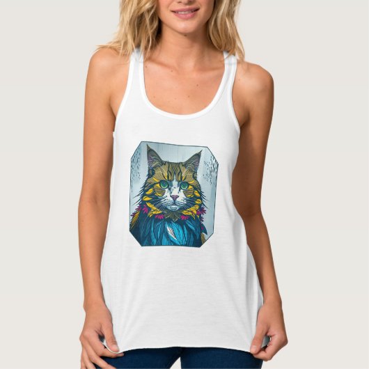 Katze, die die Kanarienfedern gefressen hat | Trag Tank Top (Vorderseite)