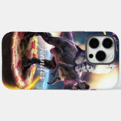 Katze, die Dinosaurier einhorn im Weltraum reiten Case-Mate iPhone Hülle (Rückseite (Horizontal))