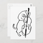 Katze, die doppelten Bass spielt Postkarte (Vorne/Hinten)