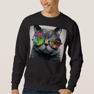 Katze, die eine Aviatorsonnenbrille trägt Sweatshirt