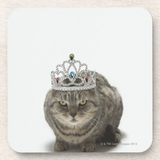 Katze, die eine Tiara trägt Untersetzer (Vorderseite)