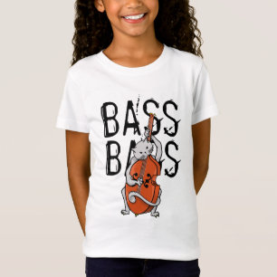 Katze, die einen doppelten Bass oder Cello spielt T-Shirt