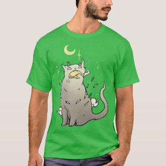Katze, die einen Wal gefangen Niedlich Kawaii zu A T-Shirt