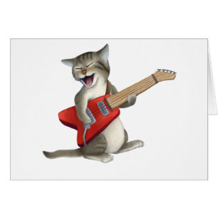 Katze, die Gitarre spielt