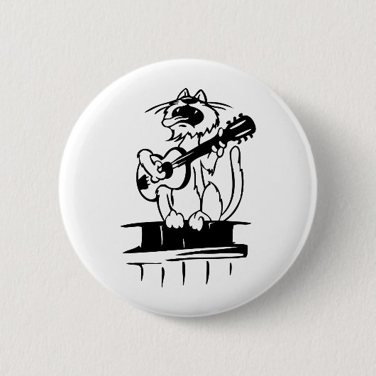 Katze, die Gitarre spielt Button (Vorderseite)
