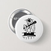 Katze, die Gitarre spielt Button (Vorne & Hinten)