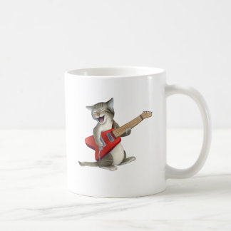 Katze, die Gitarre spielt Kaffeetasse