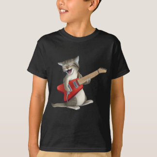Katze, die Gitarre spielt T-Shirt