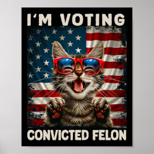 Katze, die ich für einen verurteilten Felon stimme Poster