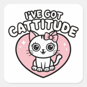 Katze, die ich Got habe Quadratischer Aufkleber