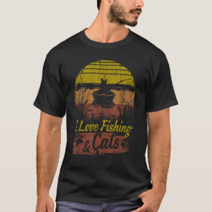 Katze, die ich liebe, angelt & Katzen präsentieren T-Shirt