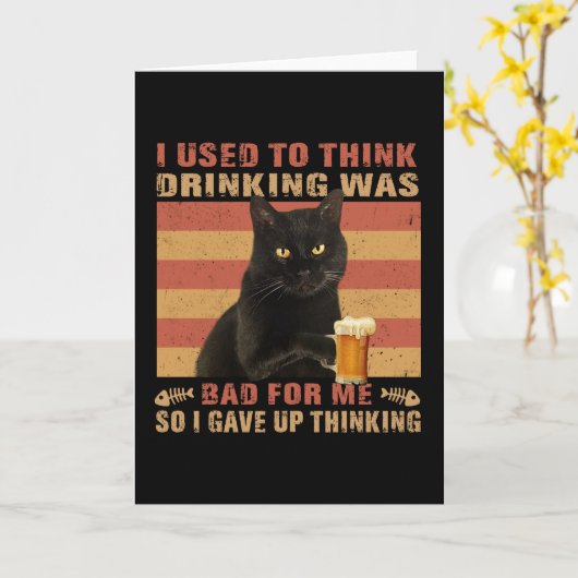 Katze, die ich mal für schlecht komisch hielt karte (Gelbe Blume)