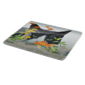 Katze, die im Aquarium blickt Schneidebrett (Ecke)