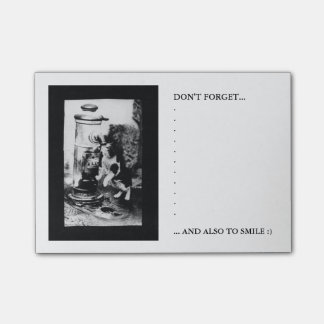 Katze, die im Brunnen erneuert Post-it Klebezettel